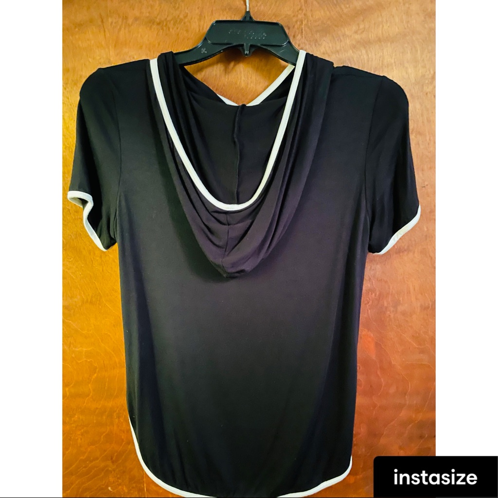 Black Basic Tee With Hood